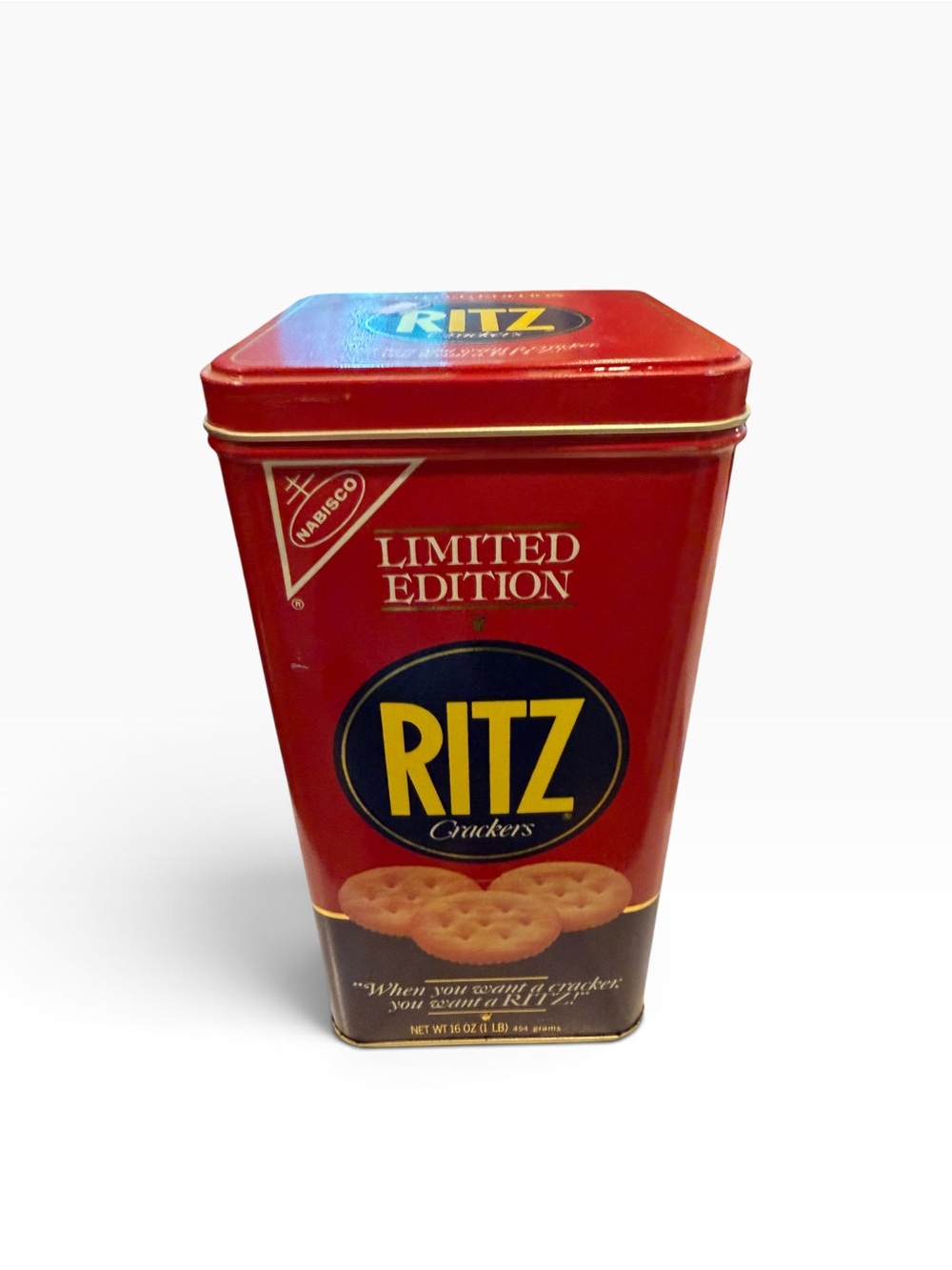 Vintage 1987 Ritz Crackers Limited Edition Collectors Metal Tin 8.75" x 4.25"